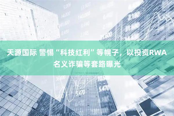 天源国际 警惕“科技红利”等幌子,以投资RWA名义诈骗等套路曝光